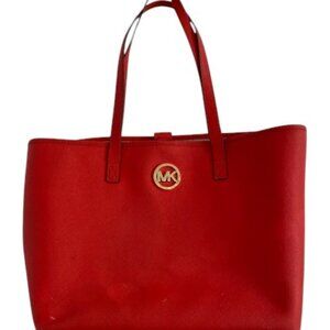 MICHAEL KORS Large Jet Set Orange Saffiano Leather Shoulder Laptop Tote Bag